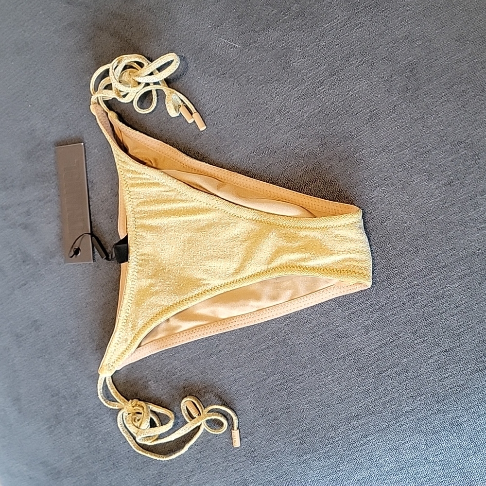 triangl swimwear Gold Shimmer Tie-Side Bikini Bottom